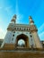 The Charminar (?'four minarets) is a monument located in Hyderabad, Telangana, India.  